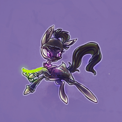 Size: 500x500 | Tagged: safe, artist:syntactics, octavia melody, earth pony, pony, fanfic:exit through canterlot, g4, balaclava, clothes, fanfic art, female, flanksy, mare, simple background, solo, spray can, spray paint