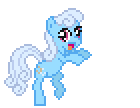 Size: 140x108 | Tagged: safe, artist:botchan-mlp, linky, shoeshine, earth pony, pony, g4, animated, background pony, belly, bipedal, dancing, desktop ponies, female, lucky star, mare, pixel art, simple background, solo, sprite, transparent background