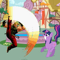 Size: 200x200 | Tagged: safe, twilight sparkle, g4, genocide cutter, king of fighters, lowres, ponyville, rugal bernstein, snk, sprite