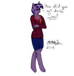 Size: 470x484 | Tagged: safe, artist:mixmasterz, twilight sparkle, anthro, g4, breasts, female, solo, teacher