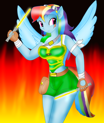 Size: 2035x2395 | Tagged: safe, artist:odiz, rainbow dash, equestria girls, g4, black orchid, female, killer instinct, orchid, rareware, solo