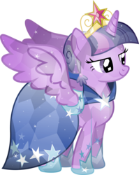 Size: 4387x5500 | Tagged: safe, artist:theshadowstone, twilight sparkle, alicorn, pony, g4, absurd resolution, clothes, crystallized, cute, dress, element of magic, female, gala dress, mare, simple background, solo, sweet dreams fuel, transparent background, twiabetes, twilight sparkle (alicorn), vector