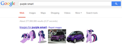 Size: 781x284 | Tagged: safe, twilight sparkle, pony, unicorn, g4, car, exploitable meme, google, google images, google search, meme, priorities, purple smart, smart, smart car, smart fortwo, unicorn twilight