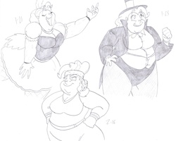 Size: 3154x2525 | Tagged: safe, artist:catstuxedo, pinkie pie, human, a friend in deed, g4, over a barrel, party of one, clothes, fat, humanized, pudgy pie, saloon dress, saloon pinkie, tuxedo
