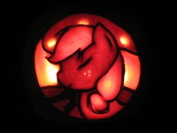 Size: 1000x750 | Tagged: safe, artist:focant, applejack, g4, applejack-o-lantern, carving, halloween, holiday, jack-o-lantern, pumpkin