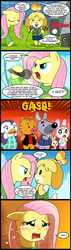 Size: 571x2000 | Tagged: safe, artist:madmax, fluttershy, comic:the town, g4, animal crossing, clothes, comic, crossover, crying, isabelle, sweater, sweatershy