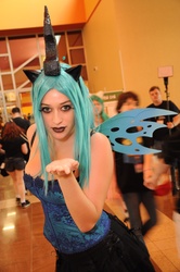 Size: 2848x4288 | Tagged: artist needed, safe, queen chrysalis, human, g4, convention, cosplay, irl, irl human, photo, saboten