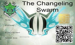 Size: 900x540 | Tagged: safe, artist:philomathicdusk, changeling, card, changeling swarm, id card, qr code