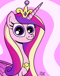 Size: 601x751 | Tagged: safe, artist:jay muniz, princess cadance, alicorn, pony, g4, female, looking at you, mare, signature, smiling, solo