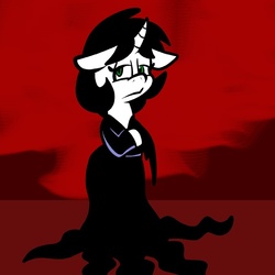 Size: 576x576 | Tagged: safe, artist:pembroke, oc, oc only, oc:ink blot, pony, bipedal, clothes, dress, morticia addams, solo, the addams family