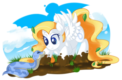 Size: 1024x672 | Tagged: safe, artist:xnightmelody, oc, oc only, oc:chad, oc:cobalt tangle, pegasus, pony, snake