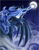 Size: 544x700 | Tagged: safe, artist:shadowkiro, princess luna, alicorn, pony, g4, cloud, cloudy, female, glowing eyes, glowing horn, horn, magic, mare, moon, night, solo, stars