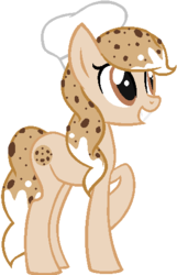 Size: 325x504 | Tagged: safe, artist:katze2012, oc, oc only, earth pony, food pony, original species, pony, cookie, cookie dough, food, hat, ponified, recolor, solo