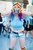 Size: 712x1072 | Tagged: safe, artist:geekeryandsuch, applejack, rainbow dash, human, g4, anime expo, anime expo 2013, belly button, cosplay, dashface, irl, irl human, midriff, muffin top, multicolored hair, photo, rainbow hair