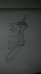 Size: 671x1191 | Tagged: safe, artist:raven-kipper, queen chrysalis, g4, paper, sideways, sketch