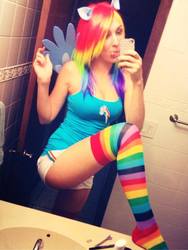 Size: 720x960 | Tagged: safe, artist:jenifer ann, rainbow dash, human, g4, cosplay, irl, irl human, photo, solo