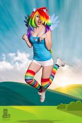 Size: 533x800 | Tagged: safe, artist:jenifer ann, rainbow dash, human, g4, cosplay, irl, irl human, photo, solo