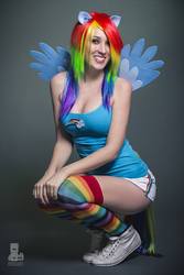 Size: 600x900 | Tagged: safe, artist:jenifer ann, rainbow dash, human, g4, cosplay, irl, irl human, photo, solo