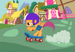 Size: 1069x747 | Tagged: safe, artist:ocredan, scootaloo, g4, female, scooter, solo, vector