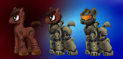 Size: 1600x768 | Tagged: safe, artist:jetwave, oc, oc:brimstone blitz, earth pony, pony, fallout equestria, fallout equestria: murky number seven, crossover, halo (series), spartan