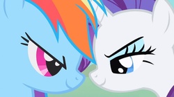 Size: 725x406 | Tagged: safe, edit, rainbow dash, rarity, g4, female, lesbian, ship:raridash, shipping