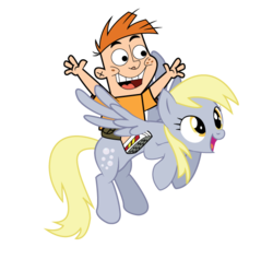 Size: 612x581 | Tagged: safe, artist:lastsecondhero, derpy hooves, pegasus, pony, g4, adam lyon, crossover, female, mare, my gym partner's a monkey