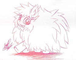 Size: 900x709 | Tagged: safe, artist:fuzon-s, oc, oc only, oc:fluffle puff, looking at you, sketch, solo, traditional art