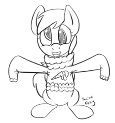Size: 1281x1373 | Tagged: safe, artist:saine grey, derpy hooves, pegasus, pony, g4, clothes, female, mare, monochrome, solo, sweater