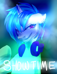 Size: 2550x3300 | Tagged: safe, artist:etrnlpeace, dj pon-3, vinyl scratch, g4, female, glowing, headphones, piercing, solo