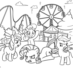 Size: 1000x1000 | Tagged: safe, artist:madmax, apple bloom, rarity, scootaloo, sweetie belle, g4, cutie mark crusaders, monochrome