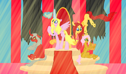 Size: 1764x1044 | Tagged: safe, oc, oc only, changeling, pony, evil, light, take over