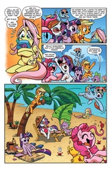 Size: 1073x1650 | Tagged: safe, idw, official comic, applejack, fluttershy, pinkie pie, rainbow dash, rarity, twilight sparkle, alicorn, dragon, earth pony, pegasus, pony, unicorn, g4, official, spoiler:comic, spoiler:comic13, comic, female, idw advertisement, male, mane six, mare, preview, somewhere a botanist is crying, twilight sparkle (alicorn)