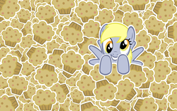 Size: 1680x1050 | Tagged: safe, artist:doctor-g, derpy hooves, pegasus, pony, g4, female, mare, muffin, solo, vector, wallpaper