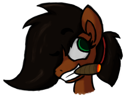 Size: 648x507 | Tagged: safe, artist:slitherkitty, oc, oc only, oc:forgetful curse, earth pony, pony, bust, cigar, smoking, solo