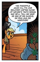 Size: 342x523 | Tagged: safe, idw, official comic, applejack, g4, spoiler:comic, pineapple