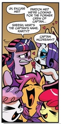 Size: 352x717 | Tagged: safe, idw, official comic, apple bloom, rarity, scootaloo, sweetie belle, twilight sparkle, alicorn, pony, g4, spoiler:comic, spoiler:comic13, cutie mark crusaders, female, mare, twilight sparkle (alicorn)