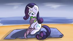 Size: 1000x563 | Tagged: safe, rarity, spike, g4, beach, blushing, cute, female, hug, male, ship:sparity, shipping, spikelove, straight