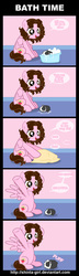 Size: 919x3188 | Tagged: safe, artist:shinta-girl, oc, oc only, oc:shinta pony, guinea pig, pegasus, pony, bath, ceruyo, cheering, comic, cute, female, fluffy, hoof hold, mare, open mouth, sitting, smiling, spread wings, towel, washing, wet, wings