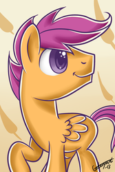 Size: 1000x1500 | Tagged: dead source, safe, artist:galaxyart, scootaloo, pegasus, pony, g4, male, rule 63, scooteroll, solo