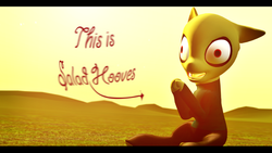 Size: 1024x576 | Tagged: safe, artist:midnightmint-1, pony, 3d, arrow, bald, gmod, ponified, salad fingers, solo, text