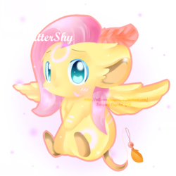 Size: 900x900 | Tagged: safe, artist:fierying, fluttershy, mouse, g4, aura, blushing, cute, feather, female, fluttermouse, glowing, leaf, looking at you, mousified, shaman, simple background, sitting, solo, species swap, transformice, transparent background, wings