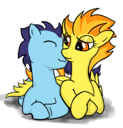 Size: 917x954 | Tagged: safe, artist:inivonwini, soarin', spitfire, g4, female, male, ship:soarinfire, shipping, simple background, straight, transparent background