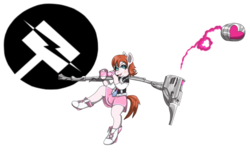 Size: 1024x624 | Tagged: safe, artist:xaidon, anthro, magnhild, nora valkyrie, ponified, rwby