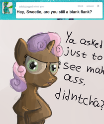 Size: 500x598 | Tagged: safe, sweetie belle, g4, ask, female, solo, tumblr