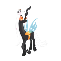 Size: 2800x2800 | Tagged: safe, artist:gatesmccloud, oc, oc only, changeling, changeling queen, changeling oc, changeling queen oc, female, simple background, solo, transparent background, vector, yellow changeling