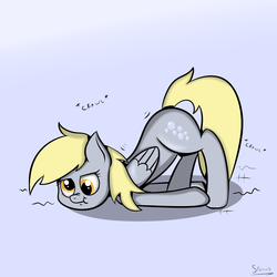 Size: 2000x2000 | Tagged: safe, artist:spenws, derpy hooves, pegasus, pony, g4, crawl, crawling, face down ass up, female, lazy, mare, scrunchy face, solo