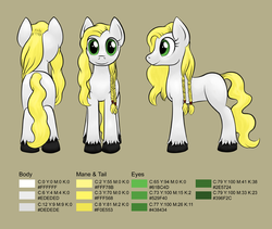 Size: 900x758 | Tagged: safe, oc, oc only, oc:sigrid, earth pony, pony, braid, female, mare, norse pony, not equestrian, reference sheet, solo, tan background