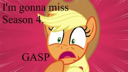 Size: 1120x630 | Tagged: safe, edit, applejack, g4, season 4, female, gasp, solo