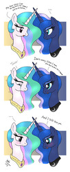 Size: 900x2200 | Tagged: safe, artist:joakaha, princess celestia, princess luna, g4, comic, crying, dialogue, female, horn, horns are touching, love, royal sisters, sibling love, siblings, sisterly love, sisters, sweet dreams fuel, wholesome