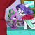 Size: 1024x1024 | Tagged: safe, artist:ba2sairus, rarity, spike, g4, bed, female, flower, kiss mark, male, ship:sparity, shipping, straight